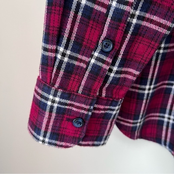 Woolrich Plaid Flannel Cotton Lightweight Button Up Shirt Granola Girl Fall - Picture 9 of 10